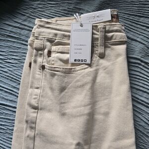 Judy Blue Tan Jeans with Brown Details